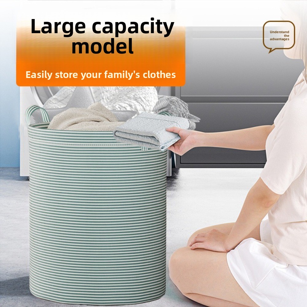 Laundry - 折りたたみ式ランドリーバスケット綿とリネンの大容量収納バスケット汚れた衣類家庭用雑貨子供のおもちゃオーガナイザー
