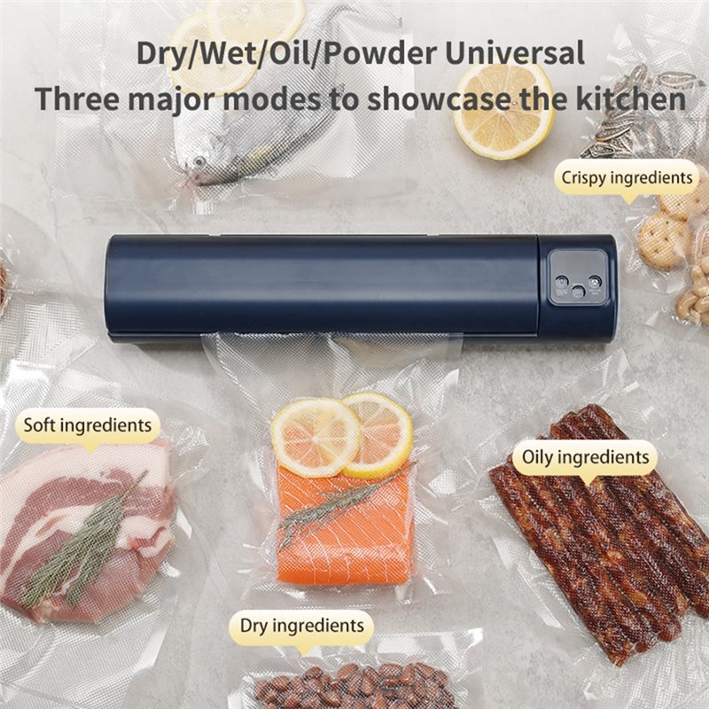 Food Vacuum Sealer Machine - DT15 ポータブル真空シーリングマシン、充電式ワイヤレスフードシーラー、LCDデジタルディスプレイ付き、アウトドア用包装機