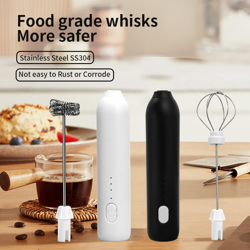 Electric Milk Frother Handheld - 2 で 1 電気コーヒー泡立て器 + エッグビーターワイヤレス