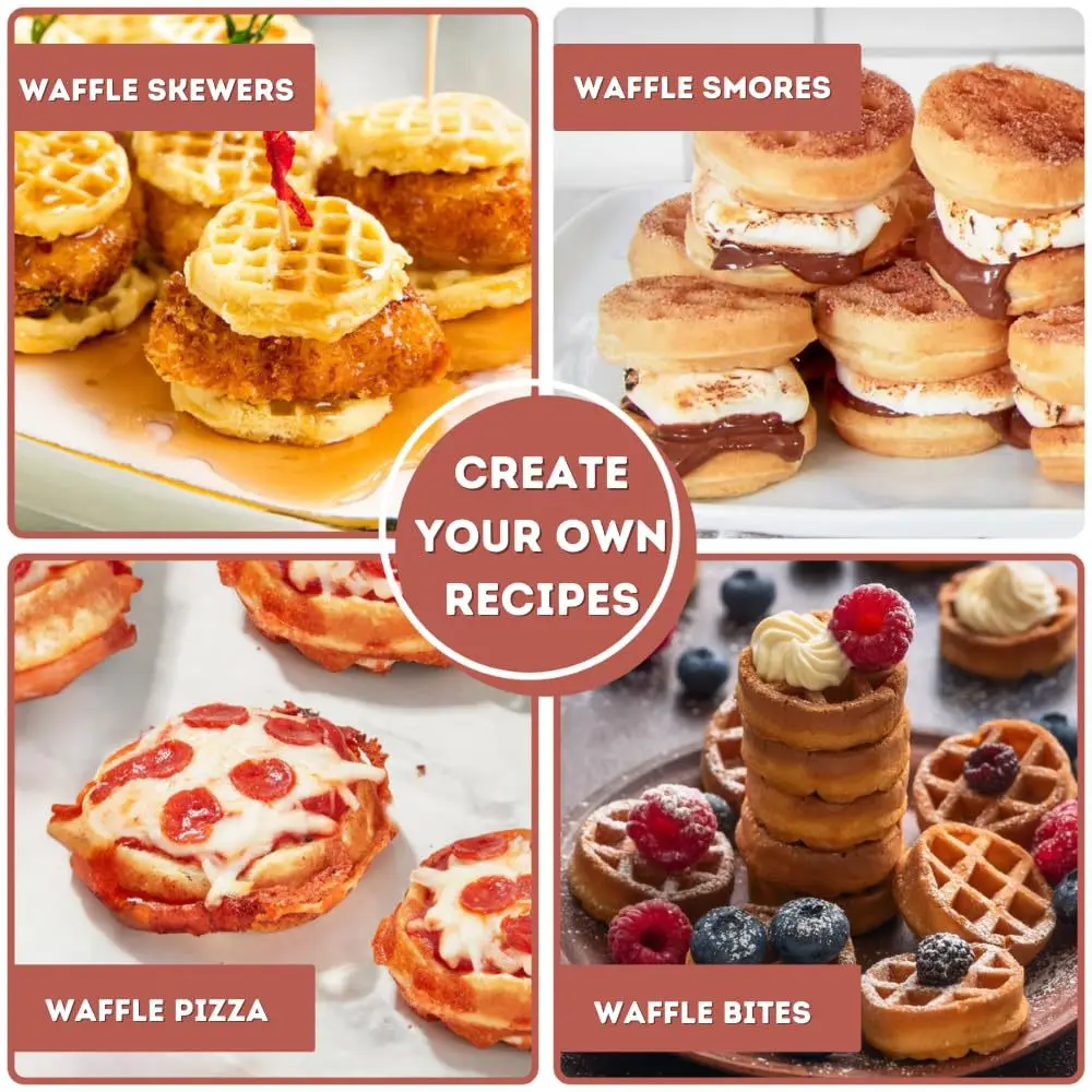 16穴ワッフルメーカー、急速加熱ノンスティック表面小型ワッフ - Mini Waffle Maker Machine のレビューと価格