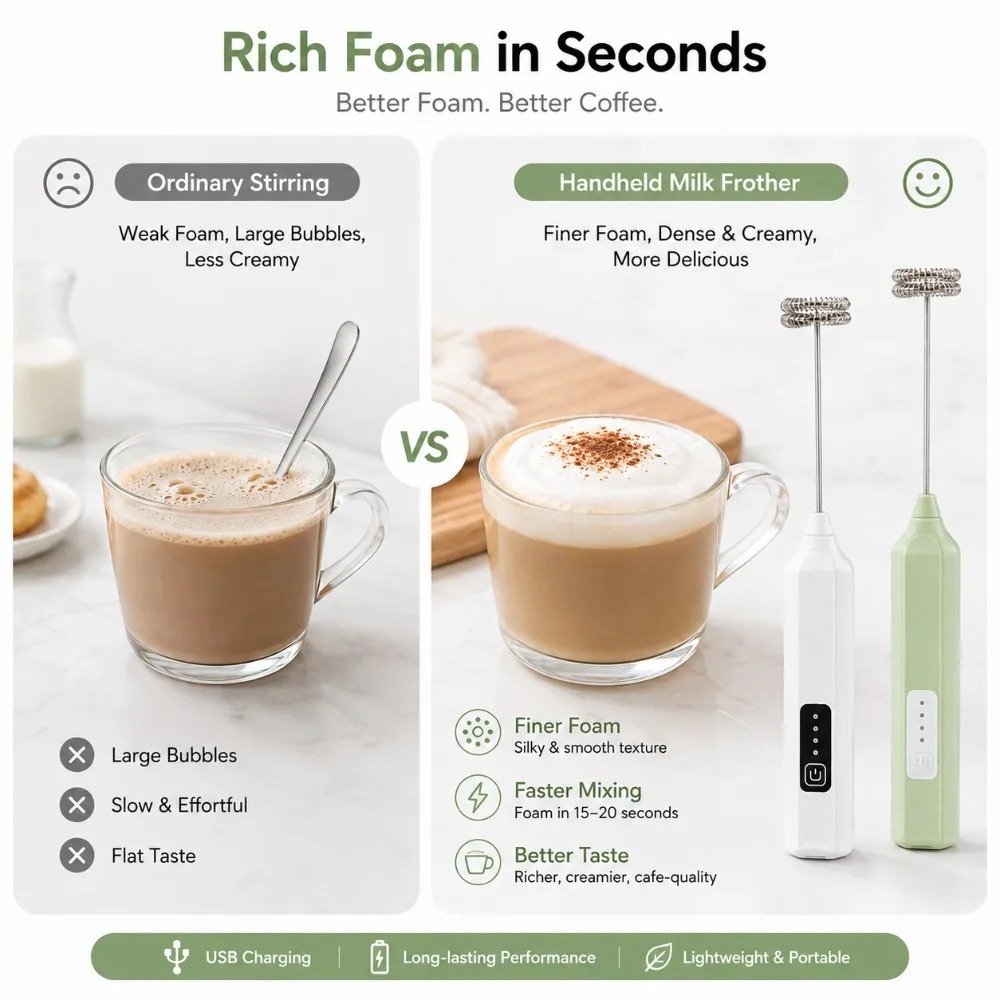 ミルクフォーマーとエッグビーター、電動ハンドミキサー、コーヒ - Electric Milk Frother Handheld のレビューと価格