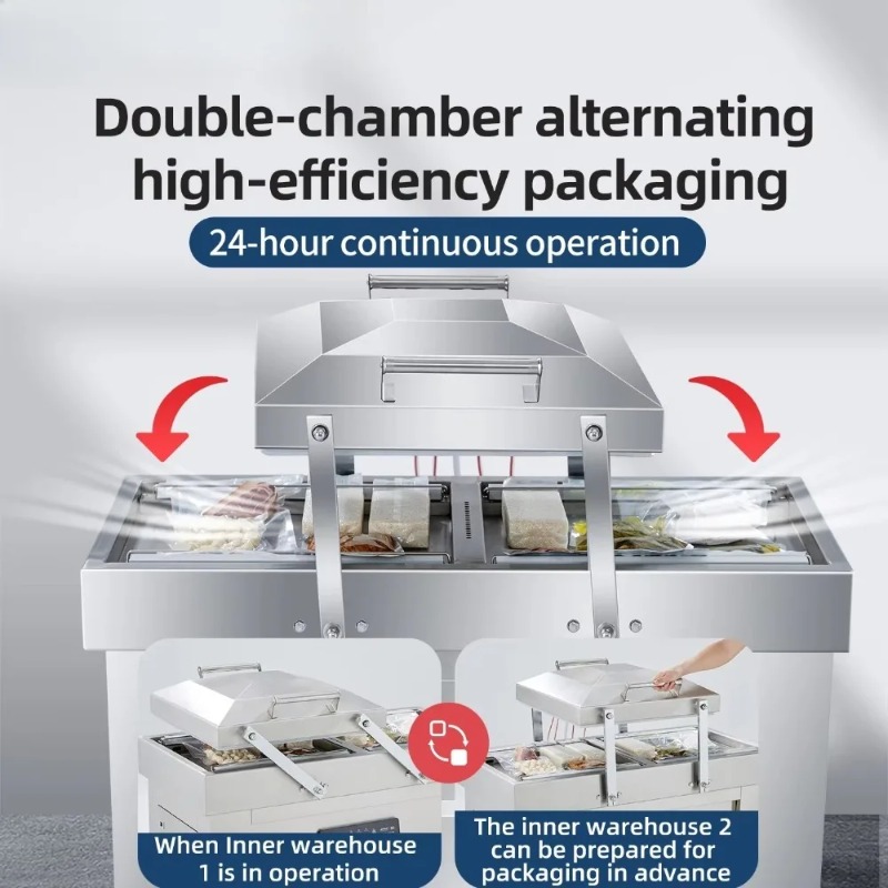 二重チャンバー真空包装機 大型業務用食品包装機 調理済み食品 - Food Vacuum Sealer Machine のレビューと価格