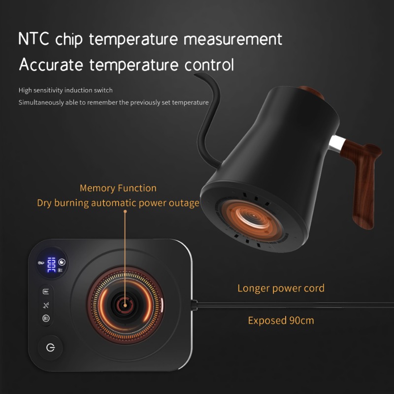 1200ワットインテリジェント恒温電気ケトルグースネックポッ - Electric Kettle Temperature Control のレビューと価格