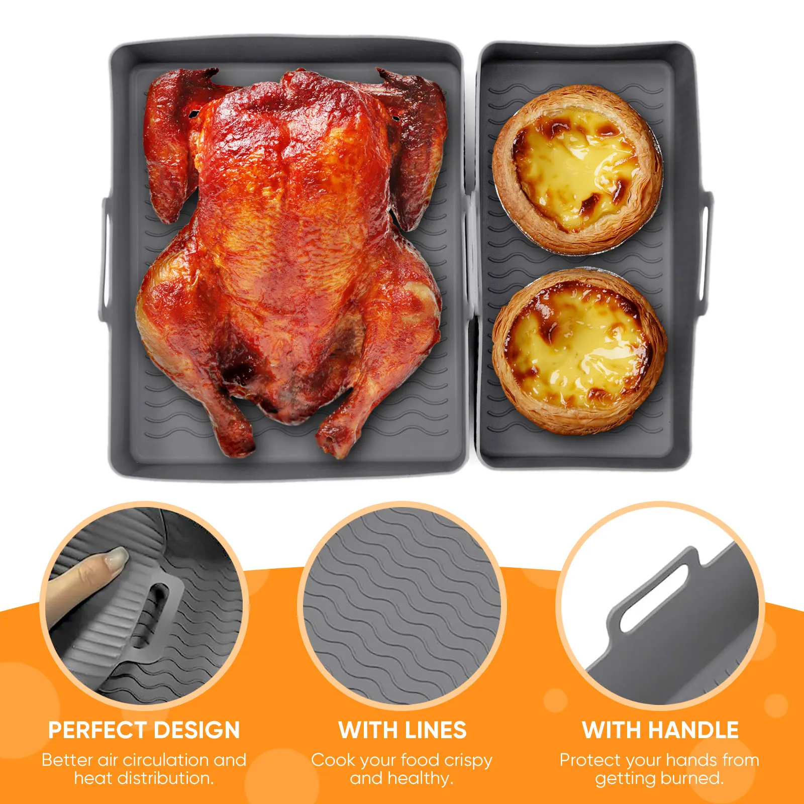 2個セット シリコン製エアフライヤーマット エアフライヤー用 - Air Fryer Silicone Pot Liner のレビューと価格