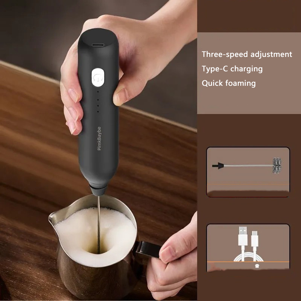電動コーヒーミルク泡立て器、家庭用コーヒーミルクミキサー、泡 - Electric Milk Frother Handheld のレビューと価格