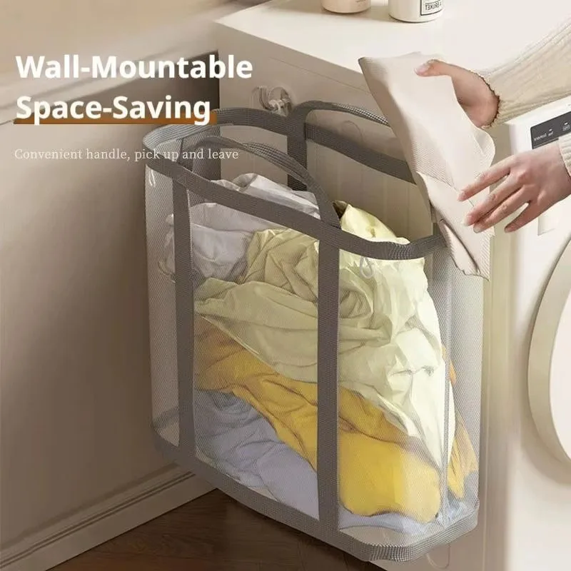 メッシュランドリーバスケット ナイロン製 ハンドル付き 通気 - Laundry のレビューと価格